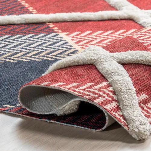 Miniatura 6 de nuLOOM Anastasia - Alfombra decorativa a cuadros altos y bajos, 2 x 3, color rojo