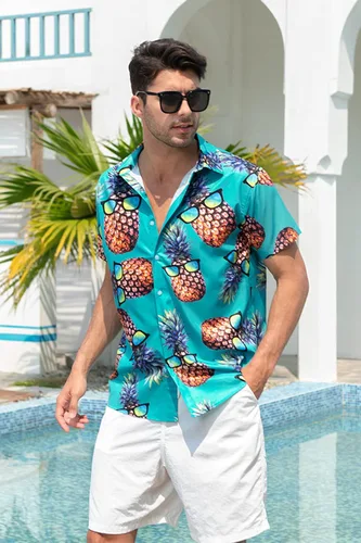 Miniatura 2 de Goodstoworld Camisas hawaianas con botones novedosas para hombre
