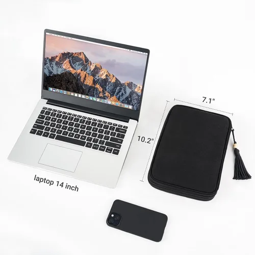 Miniatura 5 de Mkono Organizador de artículos electrónicos, organizador de cables de viaje, bolsa de algodón, accesorios portátiles todo en uno, estuche