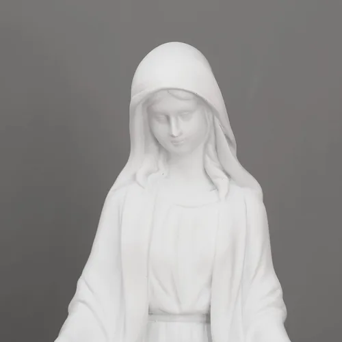 Miniatura 5 de Figura decorativa de la Virgen María de 12 pulgadas, regalos religiosos católicos, figura de estatua de resina de 12 pulgadas (blanco)