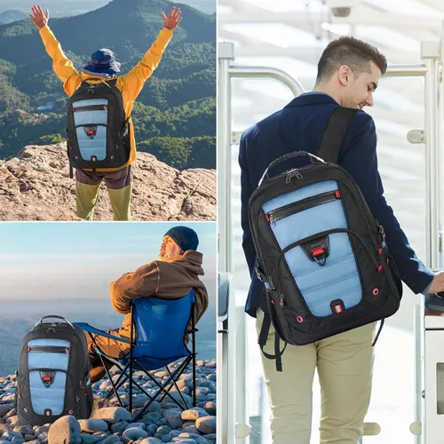Miniatura 5 de Z-MGKISS - Mochila de viaje extra grande, 52L, TSA, 17.3 pulgadas, antirrobo, mochila grande de 17 pulgadas para portátil de negocios, para hombres