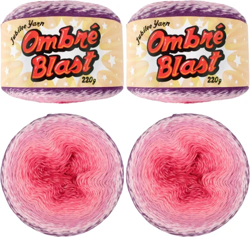 Miniatura 62 de JubileeYarn Hilo Ombré Blast - 220g/pastel Algodón Peso Bebé - Cripta de Hielo - 1 Pastel 119 Cripta de hielo