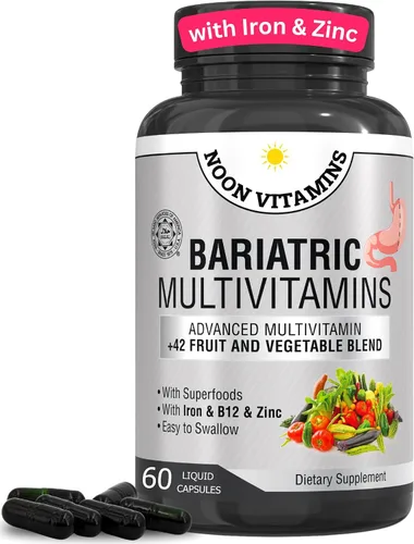 Multivitamínico bariátrico con hierro para mujeres y hombres, mezcla todo en uno de 42 superalimentos para energía y apoyo inmunológico,