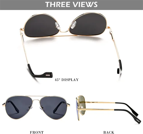 Miniatura 3 de HJSTES Gafas de sol polarizadas de aviador para niñas y niños gafas clásicas para jóvenes lentes de protección UV400 2047in