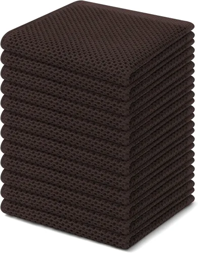 Miniatura 329 de Homaxy Paños de cocina de 100% algodón con tejido de gofre, ultra suaves, absorbentes, de secado rápido, 12 x 12 pulgadas, paquete de 6, amarillo