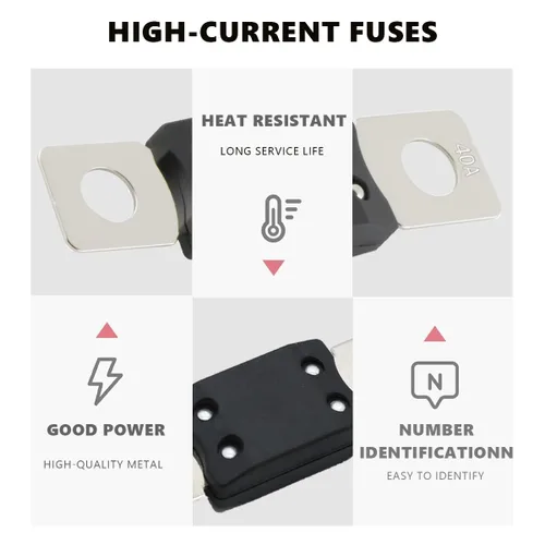 Miniatura 3 de MEGA AMG Fusibles de Alta Corriente 3Pcs, 125Amp Montaje por Perno de Alta Protección para Vehículos de Coche, Camiones, Autobuses, Caravanas (125A)
