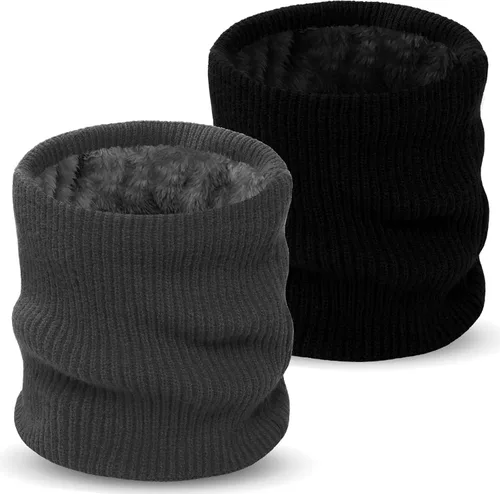 Miniatura 17 de Calentador de Cuello de Invierno para Hombres y Mujeres, Polaina de Cuello de Forro Polar Tejido, Cubierta Facial a Prueba de Viento para Clima