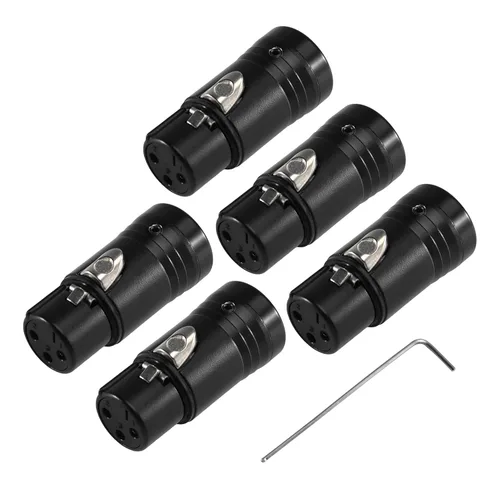 Miniatura 3 de MKFAUDIO - Conectores XLR de perfil bajo poco profundo para bricolaje, 3 pines, 90 grados, L, ángulo recto, ajustable, XLR hembra con llave