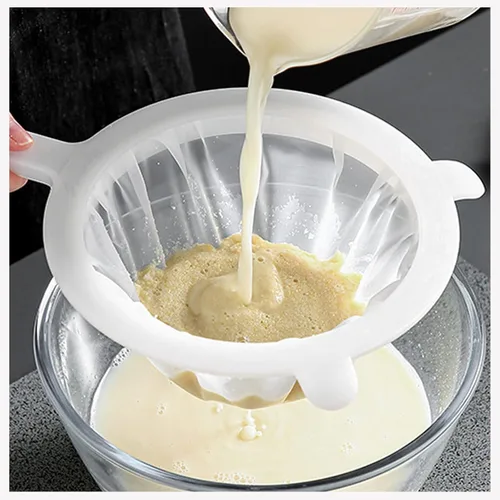 Colador de malla de nailon ultrafino para cocina, colador de malla de yogur, colador de malla de plástico con asa, mini red de separación de