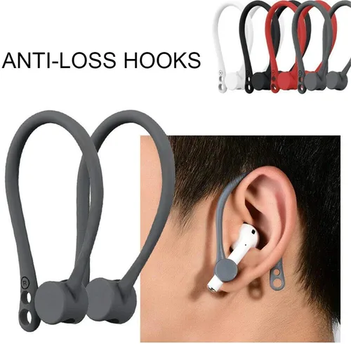 Miniatura 2 de Ganchos para auriculares para AirPods, ganchos seguros antipérdida para auriculares Apple AirPods 1 y 2 (negro)