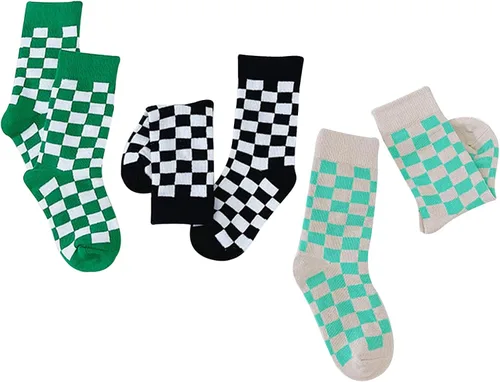 Miniatura 2 de Calcetines tobilleros de algodón a cuadros para niñas y niños pequeños unisex