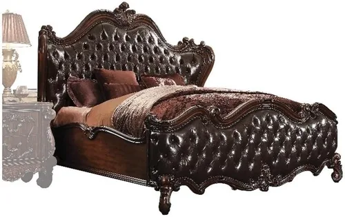 Miniatura 10 de Acme Cama con paneles de madera tamaño King Versalles en roble cereza roble cerezo