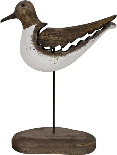 Miniatura 8 de Estatua de pájaro marino de madera, gaviota en el soporte, escultura náutica de aves costeras, para interiores y exteriores, figura de animales