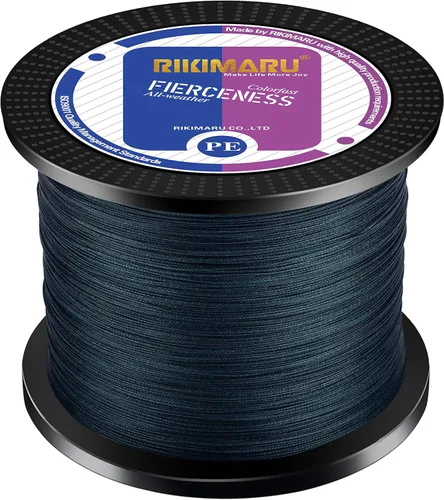 Rikimaru - Sedal de pesca trenzado, resistente a la abrasión, Superline con cero elasticidad y baja memoria. Diámetro extrafino 327-1094 yardas,