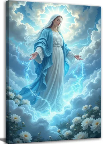 Miniatura 9 de Lienzo decorativo grande con marco de Nuestra Señora de Guadalupe Retrato de la Virgen María, arte de pared Virgen De Guadalupe Cuadros De La Virgen