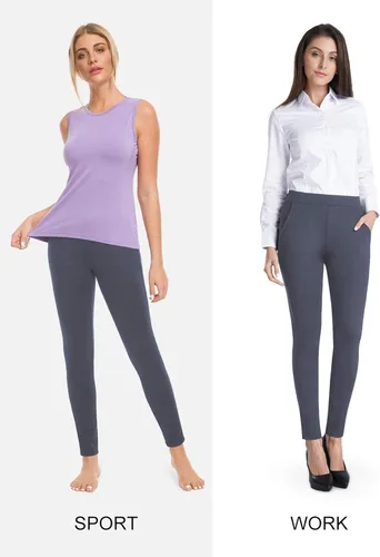 Miniatura 2 de Bamans Pantalones de vestir de yoga ajustados para mujer con control de abdomen