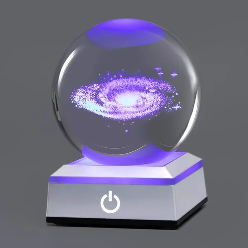 Bola de cristal 3D de la Vía Láctea, luz nocturna multicolor, lámpara decorativa para ciencia, astronomía, espacio, regalos para novios, esposos,