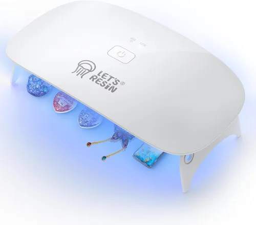 LET'S RESIN Luz UV mejorada para resina, luz de resina UV portátil de gran tamaño, curado rápido y lámpara UV portátil, suministros de fabricación