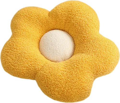Miniatura 15 de Almohada de suelo irregular con diseño de flores, cojín decorativo para sofá, almohada de lectura para automóvil (café con leche, 19.6 pulgadas)