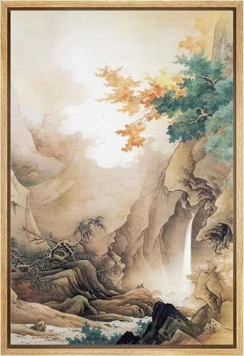 Miniatura 32 de NWT Impresión en lienzo enmarcado para pared, acuarela, grullas, pájaros volando, naturaleza salvaje, ilustraciones de arte moderno decorativo