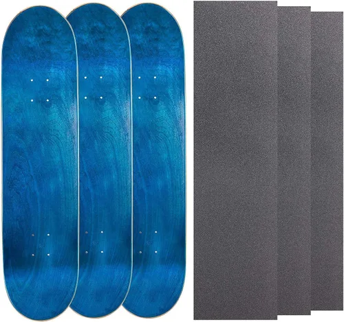 Miniatura 22 de Cal 7 Tablas de patineta de arce en blanco con cinta de agarre (paquete de 3, combinaciones)