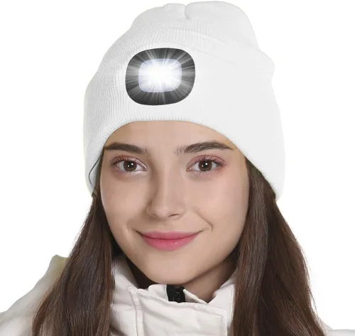 Miniatura 36 de Tutuko Gorro unisex con luz, gorro LED recargable por USB, sombrero LED con linterna, regalos para hombres, mujeres, papá