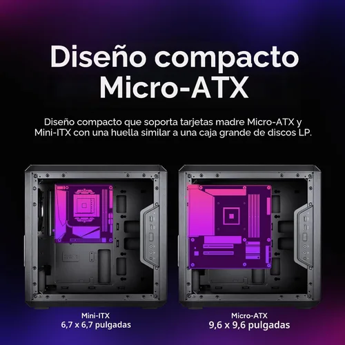 Miniatura 3 de Cooler Master MasterBox Q300L Torre Micro-ATX con filtro de polvo de diseño magnético, panel lateral acrílico transparente, E/S ajustable y flujo