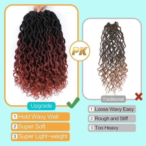 Miniatura 4 de Karida Goddess Locs Cabello de Ganchillo de 10 Pulgadas, 8 Paquetes Faux Locs Cabello de Ganchillo Para Mujeres Negras, Goddess Locs de Ganchillo