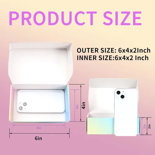Miniatura 2 de Cajas de envío pequeñas, 6x4x2 pulgadas, paquete de 15 cajas de embalaje de cartón coloridas, cajas de correo para embalaje de pequeñas empresas