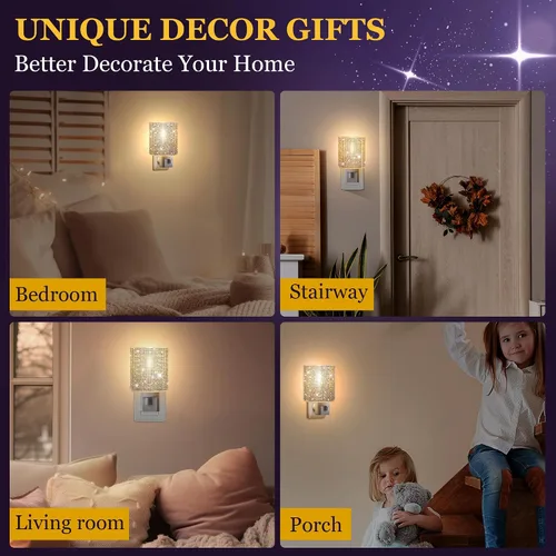 Miniatura 6 de Luz nocturna LED, luces nocturnas enchufables a la pared con interruptor de encendido/apagado manual, luz nocturna enchufable con diseño de enchufes