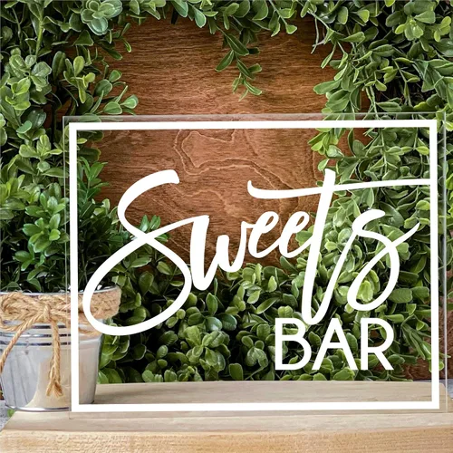 Miniatura 2 de Yippee Daisy Letrero de barra de postre, letreros de barra de dulces, letreros acrílicos modernos para mesa, decoración de boda, decoración de mesa