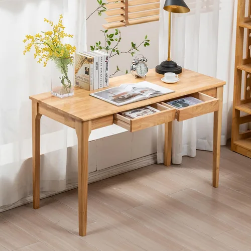 Miniatura 13 de Escritorio de Madera Sólida, Escritorio de Juego y Estudio para Oficina en Casa, para Trabajo, Escritorio para PC de Estudiantes para Dormitorio