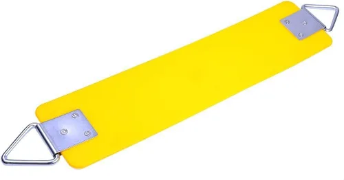 AGPTEK Asiento de columpio, columpio de jardín de 30.4 x 6 x 0.27 pulgadas para niños y adultos con anillo de triángulo de metal - Amarillo (113KG /
