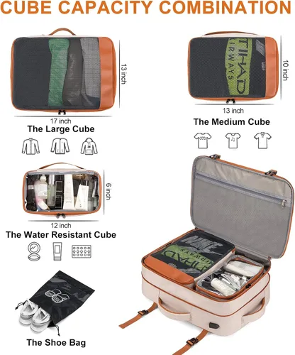 Miniatura 4 de Lumesner - Mochilas de viaje para llevar, extragrandes de 40L, aprobadas para vuelos para hombres y mujeres, mochila de maleta expandible, Classic