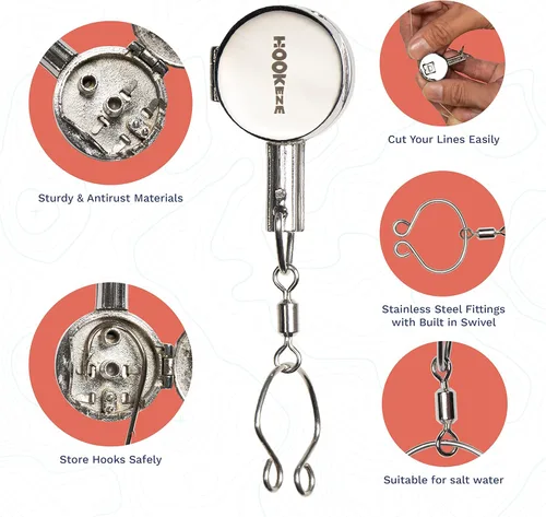 Miniatura 3 de HOOK-EZE Herramienta para atar nudos de pesca Protege de los anzuelos de pescado Ata nudos de pesca fácilmente Gadgets geniales para Metal