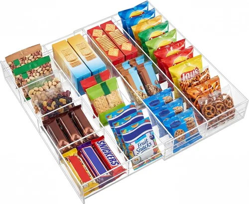 Miniatura 13 de Briwooody 1 pieza organizador de cajones de escritorio de acrílico de 2 pulgadas de altura, bandejas organizadoras de cajones expandibles con 8