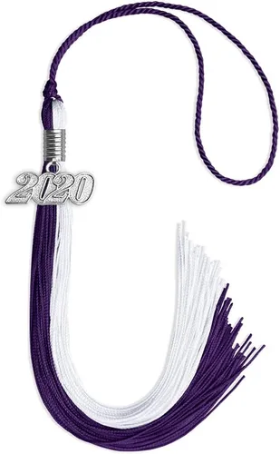 Miniatura 72 de Endea Graduation Borla de doble color con gota de fecha plateada (negro/oro antiguo, 2025)