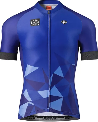 Santic Camiseta de ciclismo para hombre, manga corta, camisas de ciclismo de montaña, chaqueta de bicicleta con bolsillos