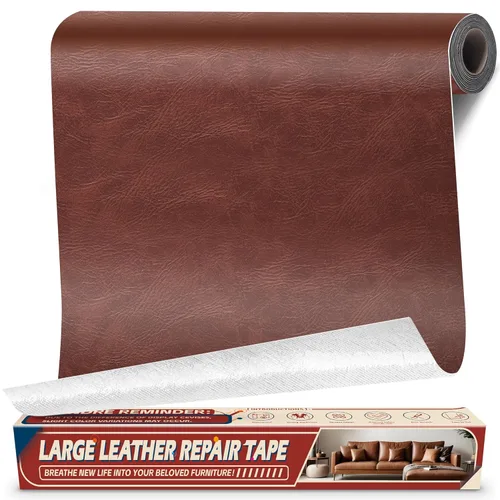 Miniatura 33 de Cahomo - Cinta de parches autoadhesivos para reparación de cuero para sofás - 8x11 pulgadas, kit de reparación de vinilo y cuero para muebles, Café