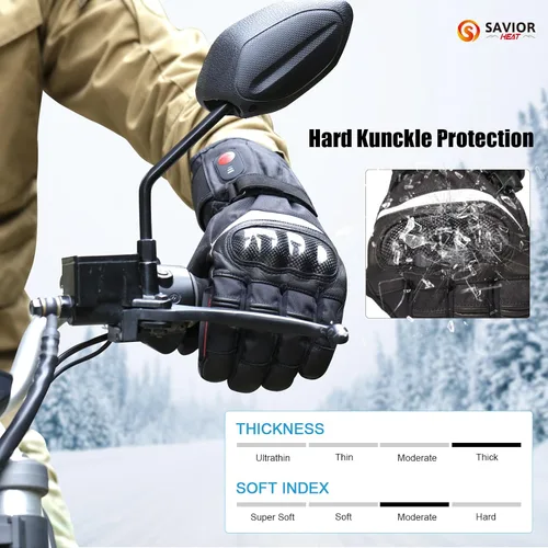 Miniatura 4 de SAVIOR HEAT Guantes térmicos para hombres y mujeres, guantes eléctricos recargables, guantes de esquí con calefacción y guantes de snowboard