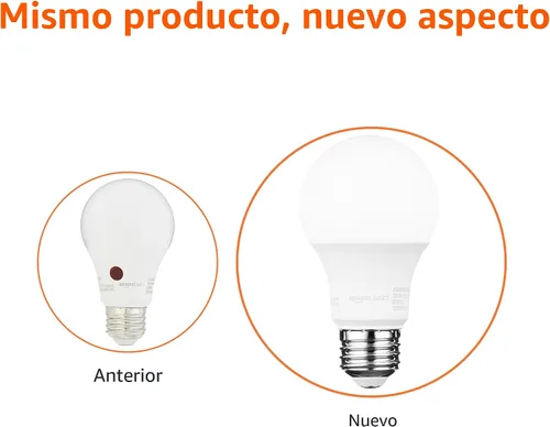 Miniatura 3 de Bombilla LED A19 de Amazon Basics con sensor de atardecer a amanecer, equivalente a 60 vatios, 9W de eficiencia energética, base estándar E26, luz