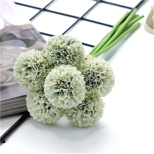 Miniatura 10 de HEXEH Artificial Flowers 6Pcs/Bundle mini Chrysanthemum Flower Ball Silk Artificial Flowers for Wedding Decoration Bridal Flores Decoration Bouquets