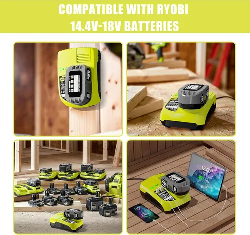 Miniatura 5 de DSANKE P120 - Cargador de batería de repuesto para cargador Ryobi ONE+ P117 P118 P119 NiCd NiMh de iones de litio P100 P101 P102 P103 P105 P107 P108