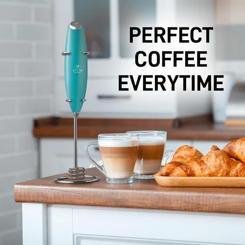 Miniatura 262 de Zulay Milk Boss Espumador de leche potente manual, hace espuma para latte, batidor para mezclar bebidas, café, miniespumador para capuchino, frappé