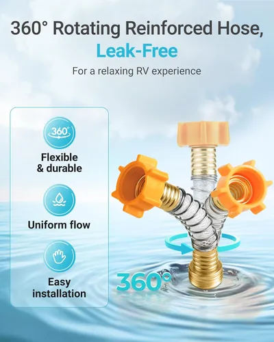 Miniatura 6 de AQUA CREST Filtro de agua para manguera en línea para caravana, jardín y cámper, certificado NSF, reduce en gran medida el cloro, el mal sabor
