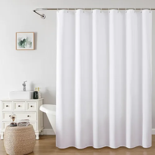 Miniatura 21 de OVZME Zora Cortina de Ducha de Tela para Cabina de 36 x 72 Pulgadas - Cortina de Ducha Pequeña Suave Negra para Baño para Tamaño de Cabina Estrecha
