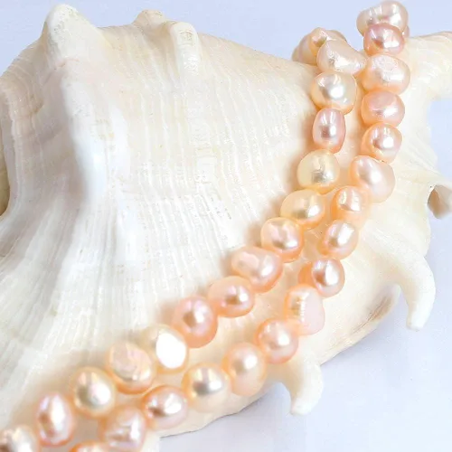 Miniatura 2 de SR BGSJ Fabricación de joyas natural de 0.276-0.315 in de forma libre barroco blanco rosa púrpura mezclado gris marrón negro cultivado de agua dulce