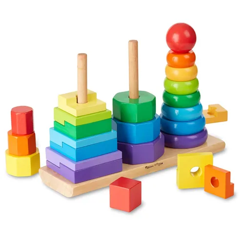 Miniatura 2 de Melissa & Doug Apilador geométrico y vasos apilables de los primeros años - Juguetes educativos para niños pequeños