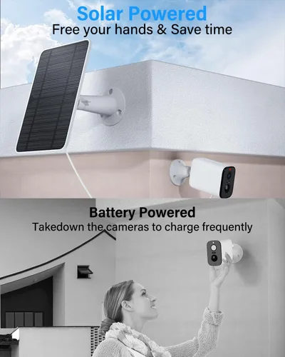 Miniatura 4 de Panel solar de carga mejorado compatible con Arlo Pro 4, Pro 3, Ultra 2, panel solar de 4 W con cable de carga de 9.8 pies, impermeable IP65