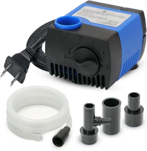 Bomba de agua sumergible de 80 GPH - Acuarios, fuentes, hidroponía y bomba de estanque, elevación de 2.25 pies, 4.5 W Azul; 1 paquete